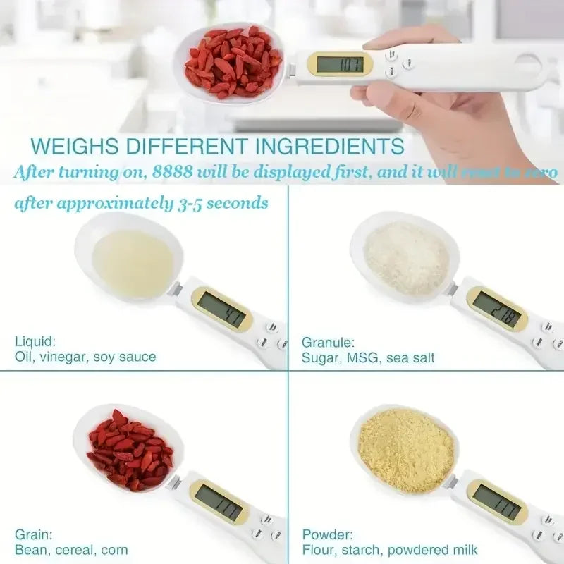 Spoon Scale, Food Scale, 500g LCD Digital Measurement, Food Digital Spoon Scale, Mini Kitchen Tools, Milk Powder Scale